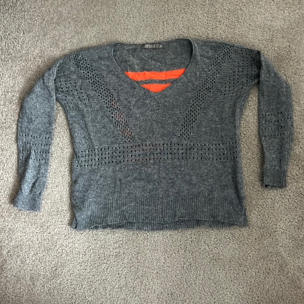 Brodie open deep v boyfriend sweater